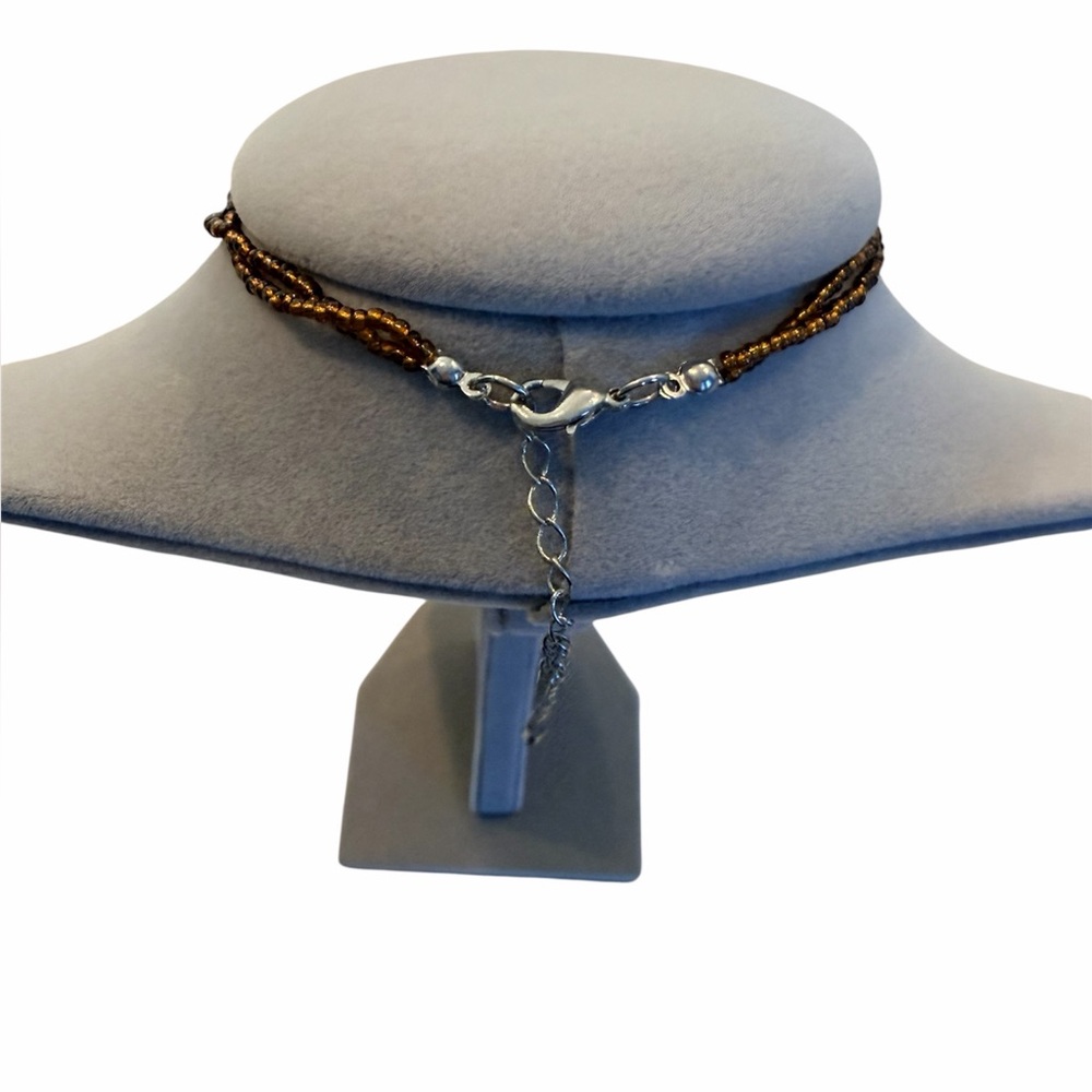Statement Tortoise Tiger Tear Drop Necklace - Picture 3 of 4